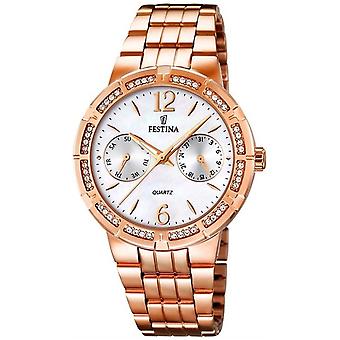 Festina Mademoiselle Quartz Analog Women's Watch with Stainless Steel Bracelet Gold Plated F16702/1