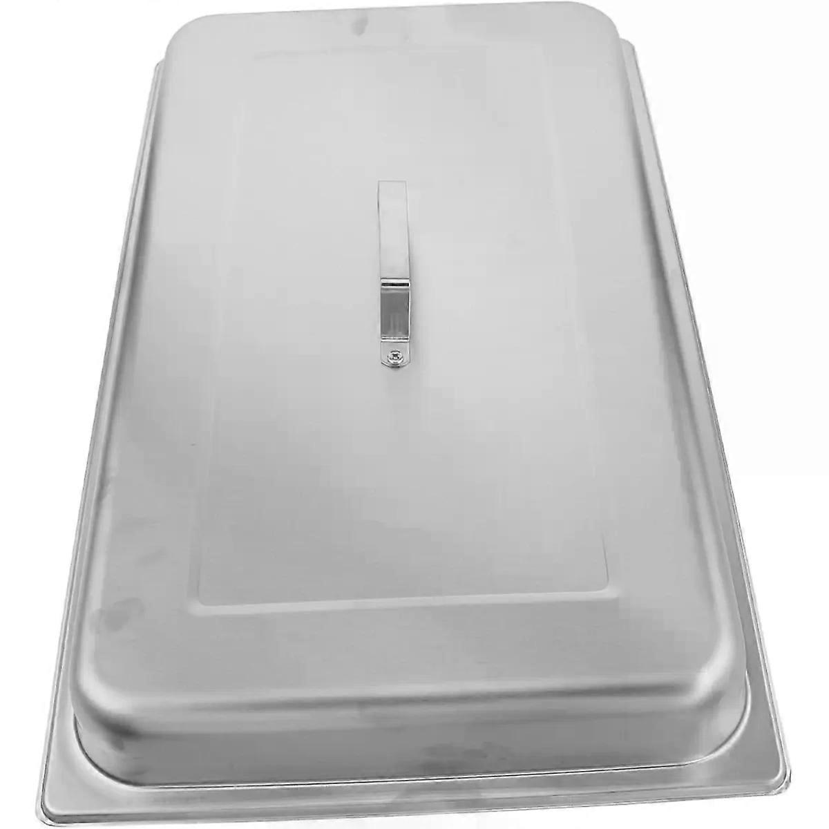 Steel Rectangular Buffet Pan Cover with Handle Silver