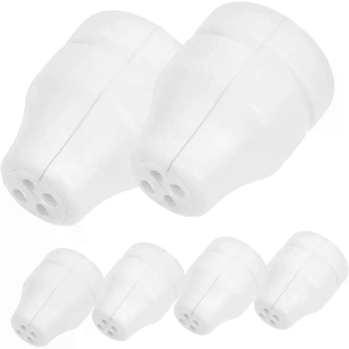 Plastic Blind Pull Cord Knobs Four-hole Drops White 6pcs