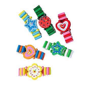 Wooden Watch Kids Educational Plaything 6Pcs Set for Children Playing