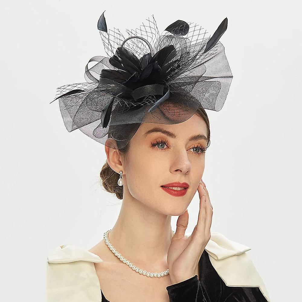 Retro Mesh Hair Accessories Dance Party Feather Headwear Racing Festival Clothing
