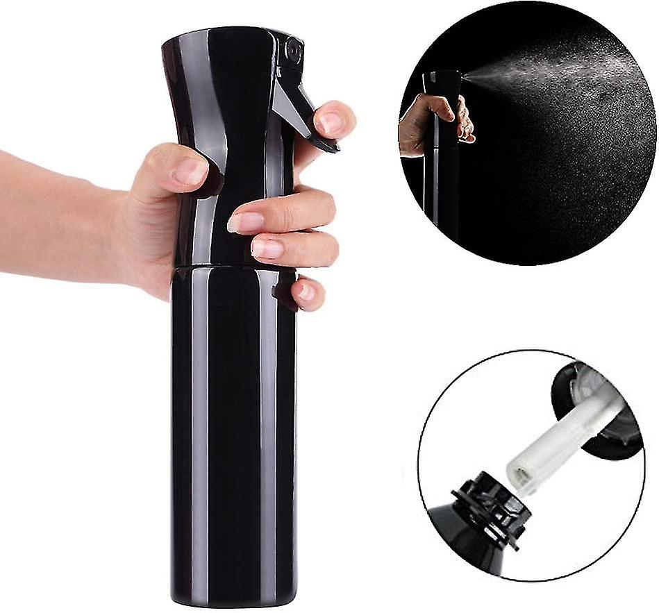 1pc Empty Spray Fine Mist Sprayer Water Continuous Spray Refillable Empty Squirt Bottle Black,300ml