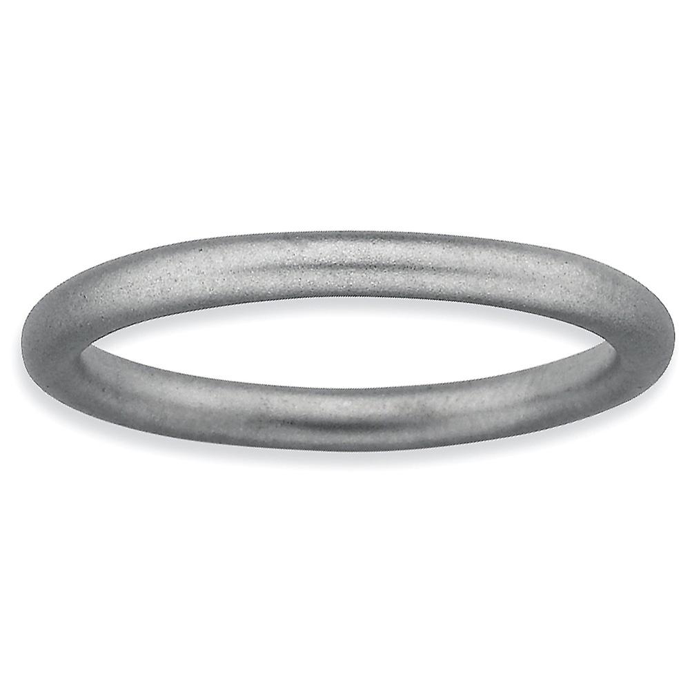 925 Sterling Silver Stackable Rhodium Satin Ring-Stackable-Ring for Women - Ring Size: 5 to 10