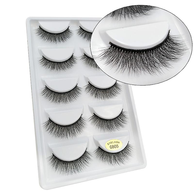 5-pair false eyelashes-3D faux mink-G805