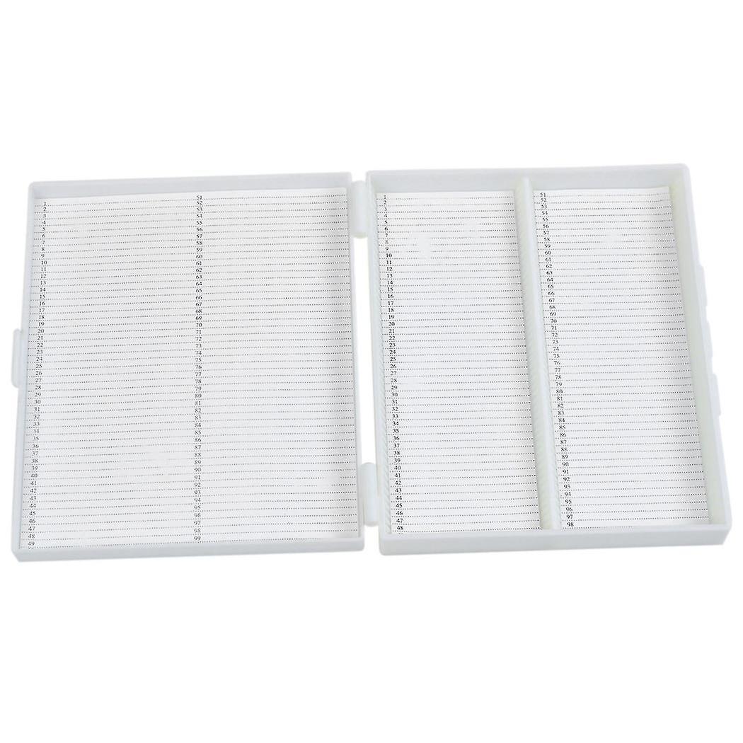 20cm X 16cm White Plastic Rectangular 100 Slides Microscope Box