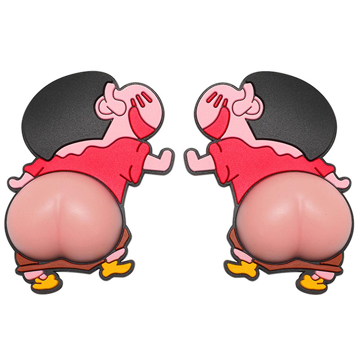 2 قطعة 3D بولي كلوريد الفينيل لطيف بعقب السيارة ملصق الكرتون المضادة للتصادم الباب الرؤية الخلفية مرآة الوفير حماية الهاتف الديكور جدار ملصق المنزل