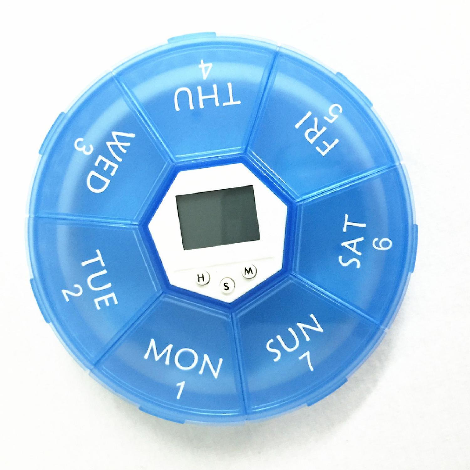 7 Grid Pill Storage Box Timing Reminder Weekly Medicine Alarm Light Container