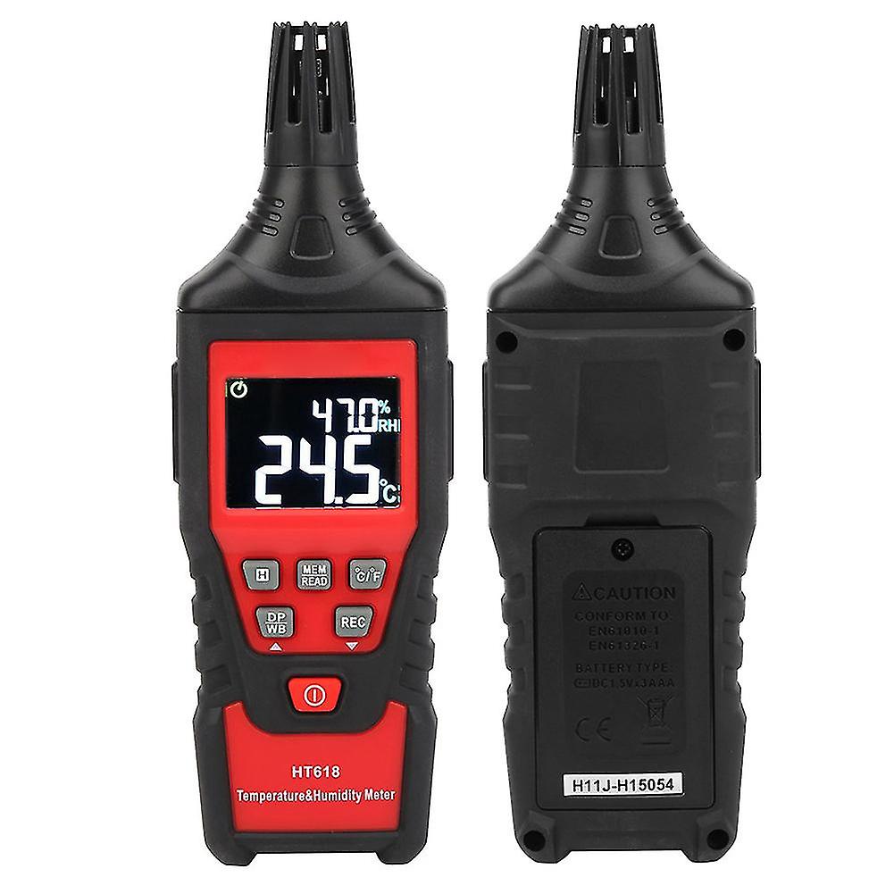 Temperature Humidity Meter Digital High Accuracy Sensitivity Portable Dual LCD Display HT618