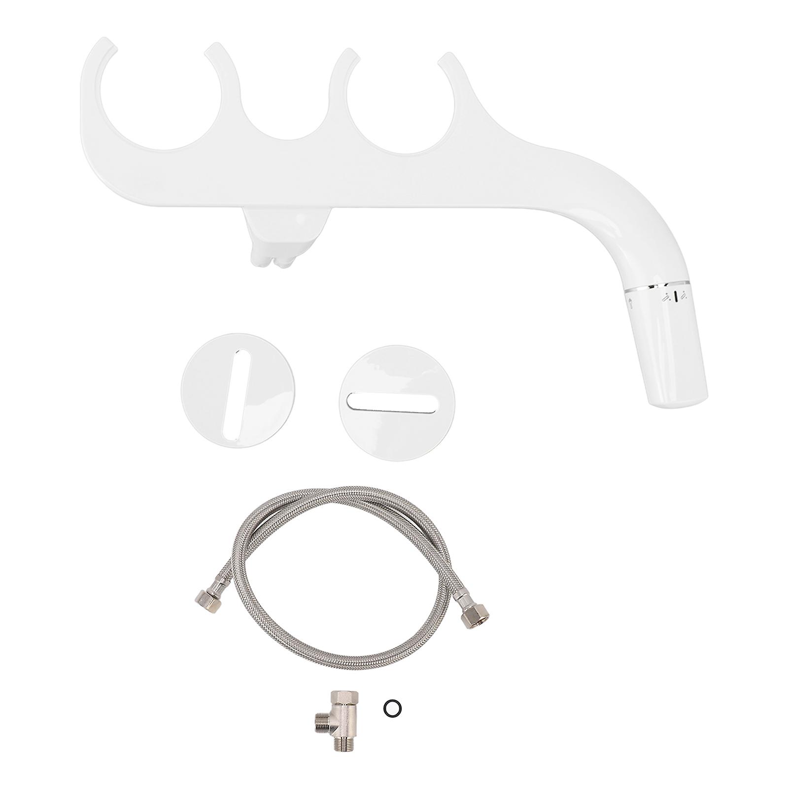 3/8 Copper Slim Bidet, Non-Electric Toilet Attachment, Self-Cleaning, Dual Nozzle, Hygienic, for Feminine Toilet, White