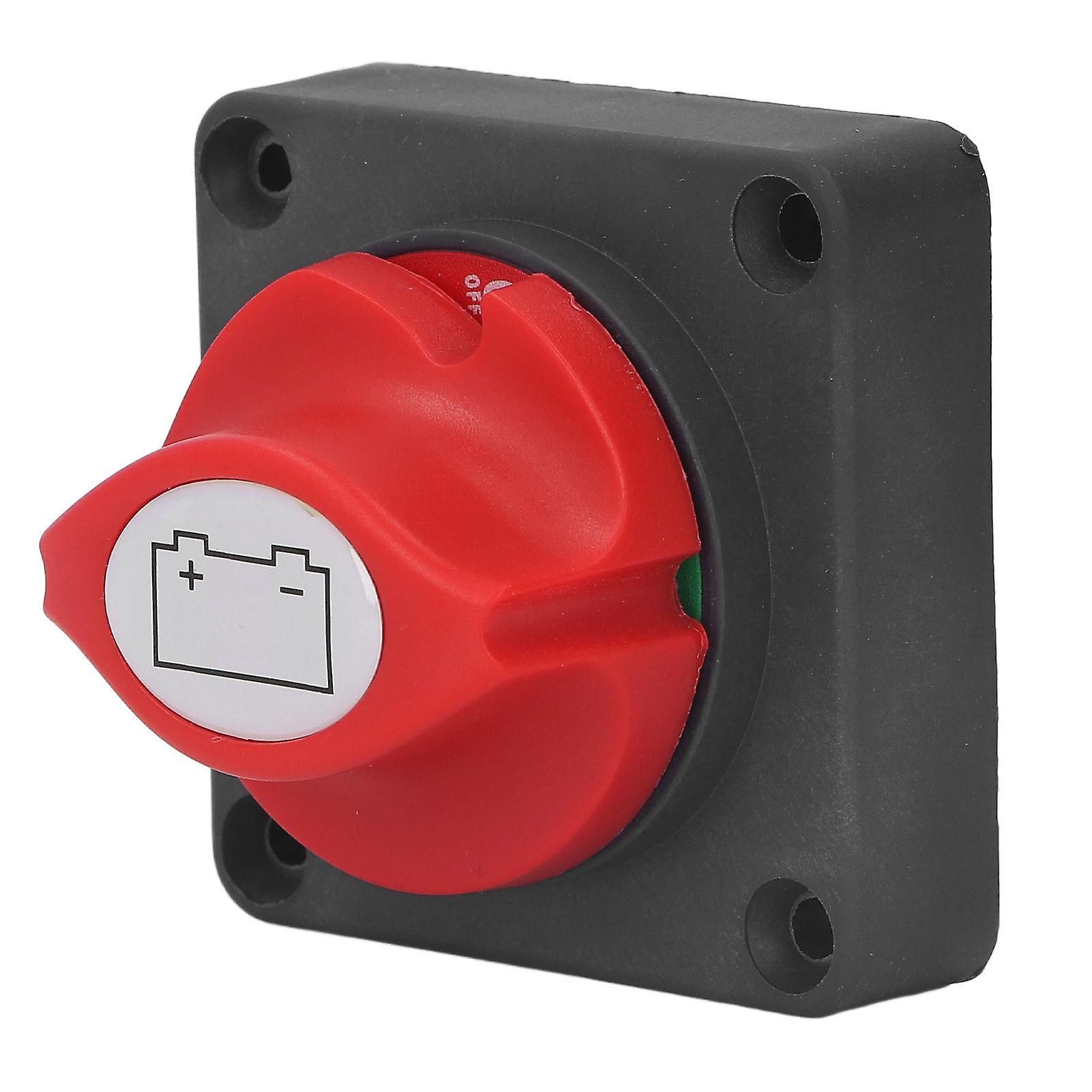 Battery Disconnect Switch Fully Enclosed Design Clear Color Label Safe Battery Isolator Selector Switch DC 12-48V 