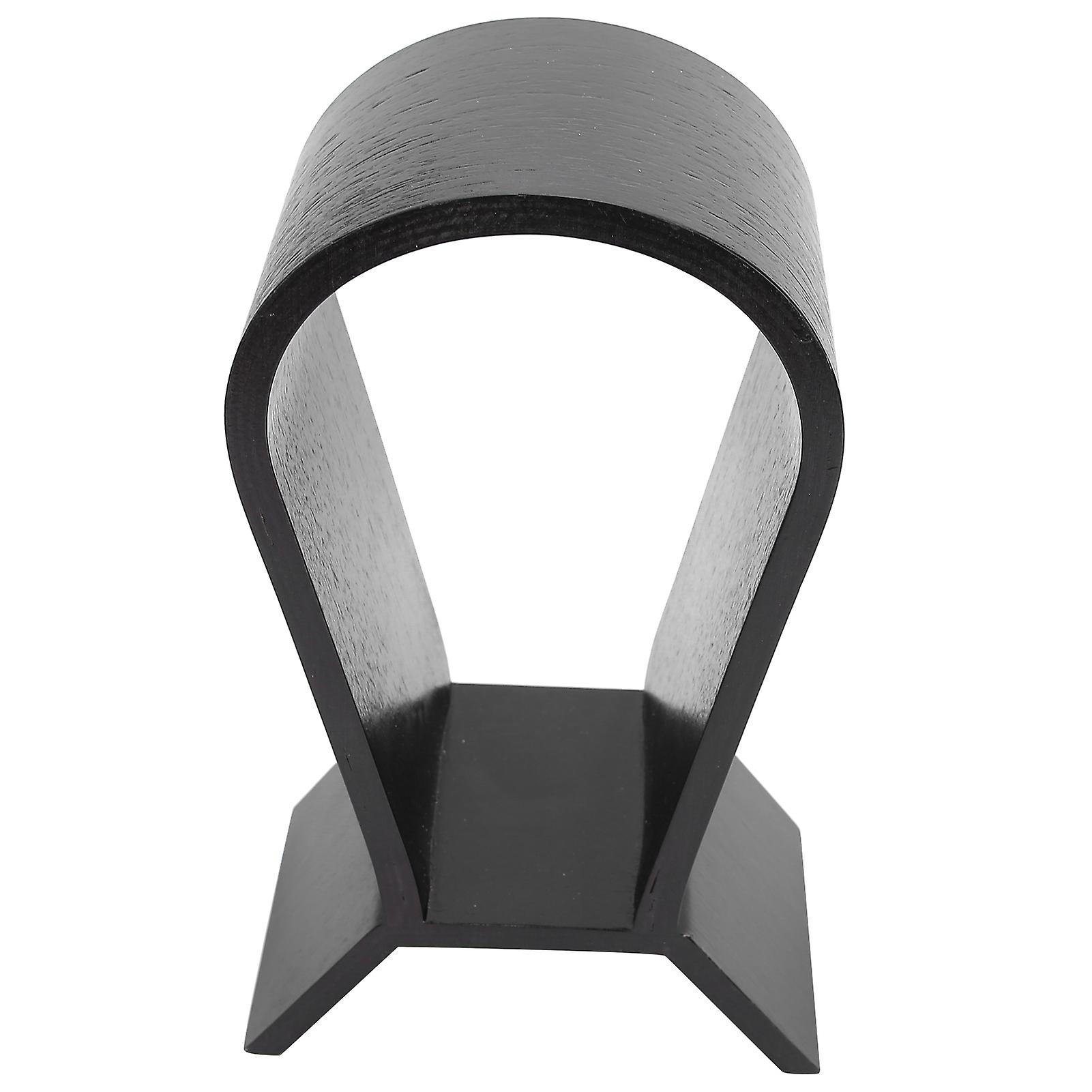Black Headphone Holder: Bluetooth Headset Stand with Integrated Curved Display Storage