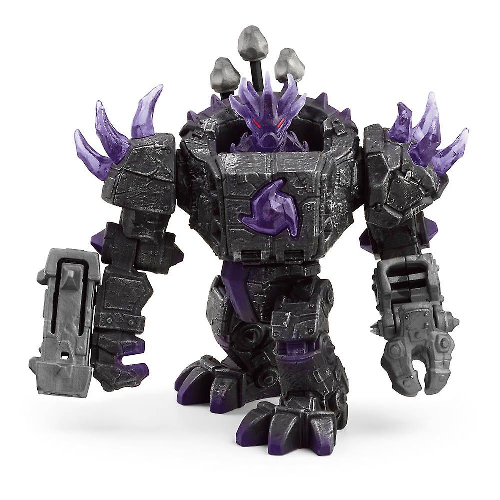 Schleich eldrador creatures shadow master robot with mini creature toy figure, 7 to 12 years, black/purple