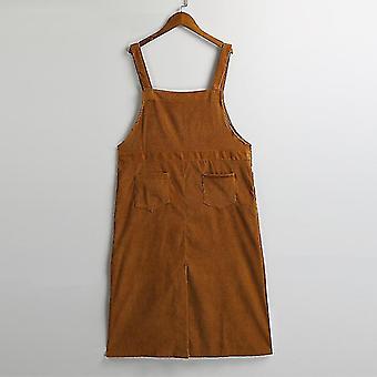 strapless open back dress Orange Corduroy Overall Dress – Hickory Ridge Boutique main image 0