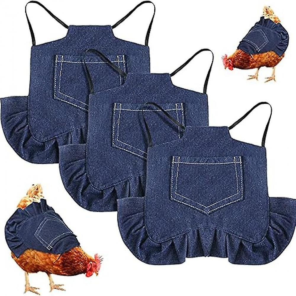 Chicken Saddle 3 Pack Hen Saddle Apron Chicken Vest Harnesses Hen Apron Wing Feather Protector With Elastic Straps Poultry Back Clothes For Duck Gees-
