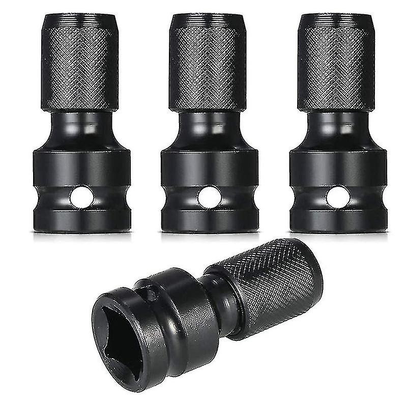 4 Pcs Impact Adaptor 1/2 Drive To 1/4 Hex Socket Adapter Quick Release Chuck Converter For Ratchet