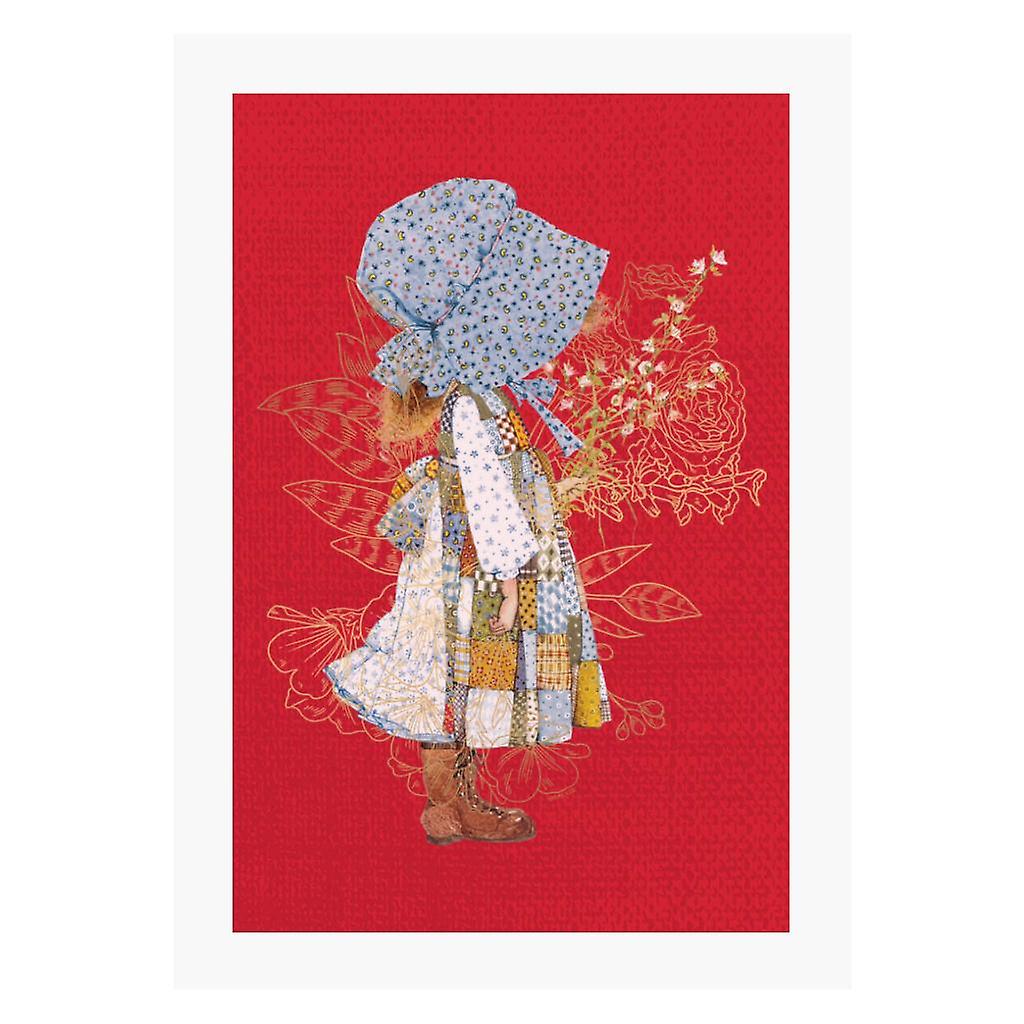 Holly Hobbie Hat And Flowers A4 Print