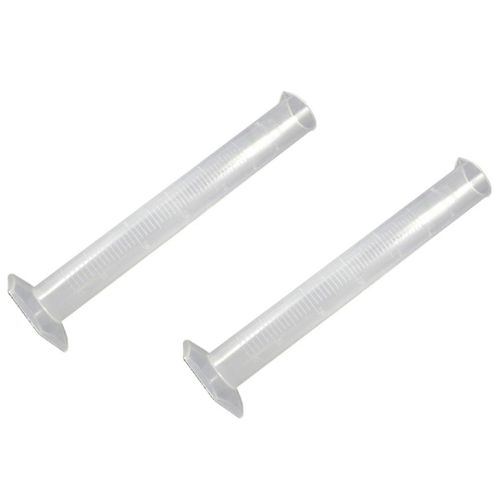 2x 250ml Clear White Plastic Liquid Measurement Graduated Cylinder For Lab Set