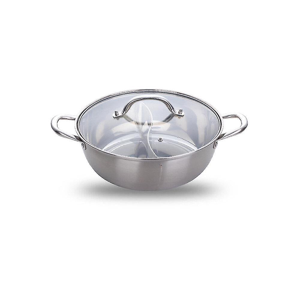 Fondue Pots Sets Hot Pot Twin Divided Stainless Steel Double-flavor Hot Pot Cooking Tool Single-layer Compatible Soup