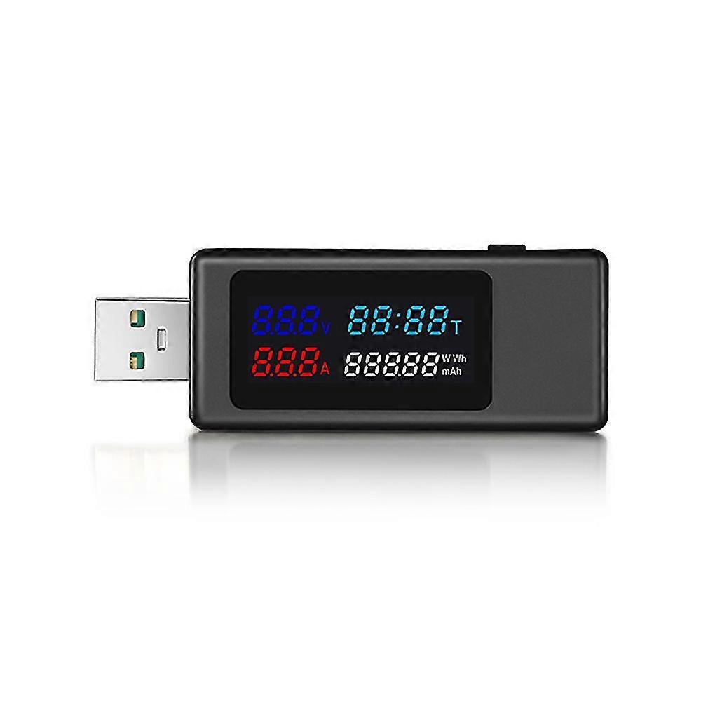 6 In 1 Usb Tester Dc4-30v Ips Display Digital Voltage Power Timing Capacity Meter Detector For Curr