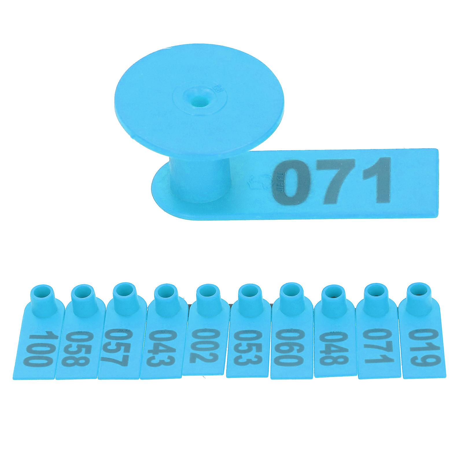 Numbered Ear Tag Marks Labels for Sheep Goats Farm Animal Livestock Feeding SuppliesBlue