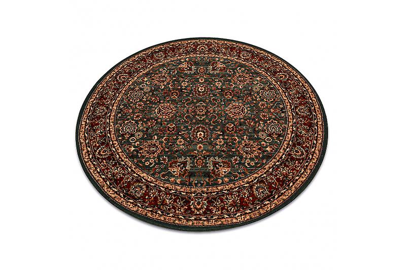 Wool carpet KASHQAI 4362 400 circle ornament green / claret