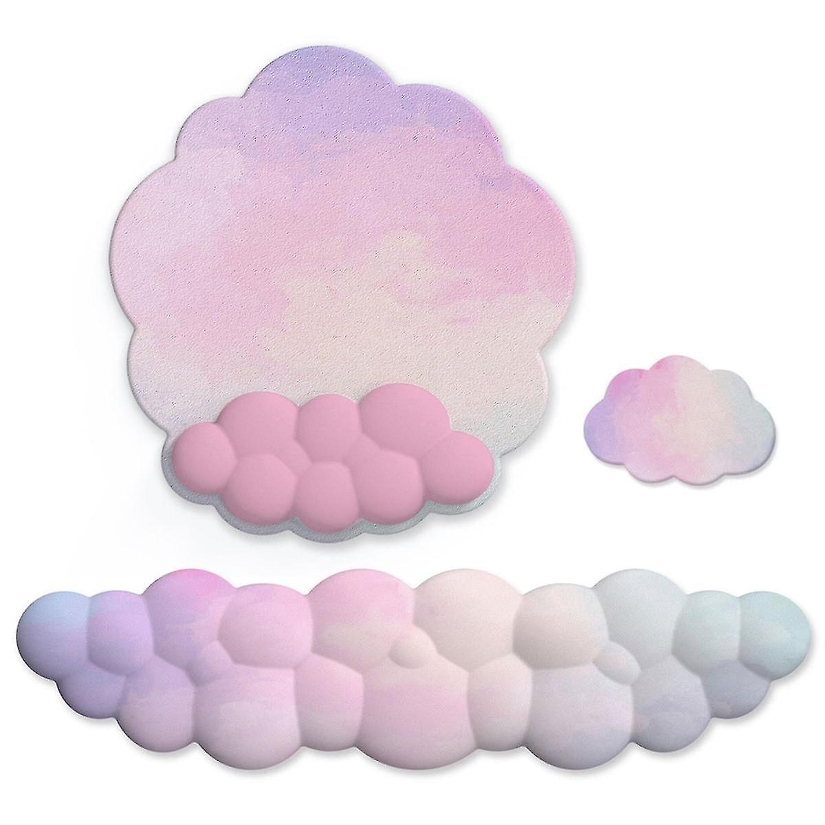 3 Piece Cloud Wrist Rest Keyboard Set Mouse Pad Wrist Support Set Ergonomic Memory Foam For Home Off