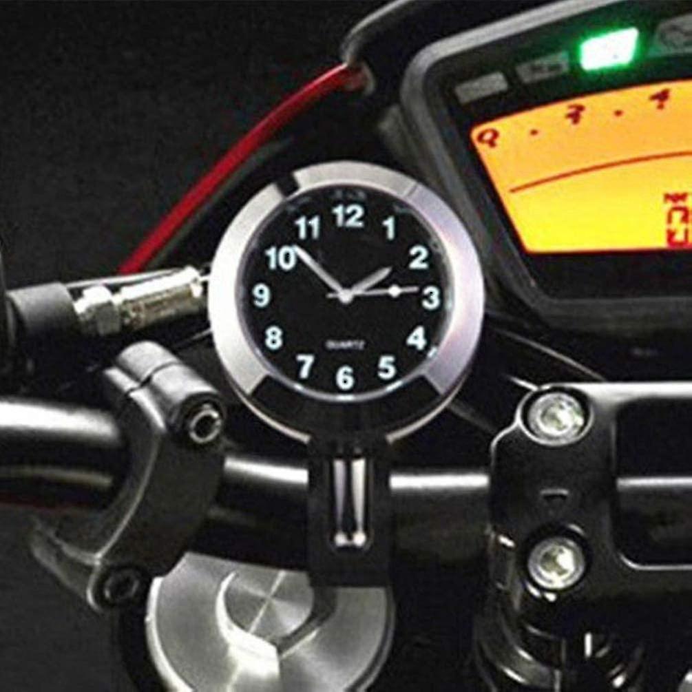 Motorcycle Handlebar Clock Mini Motorcycle Clock Watch Waterproof 7/8 Handlebar Mount Digital Clock (silver)