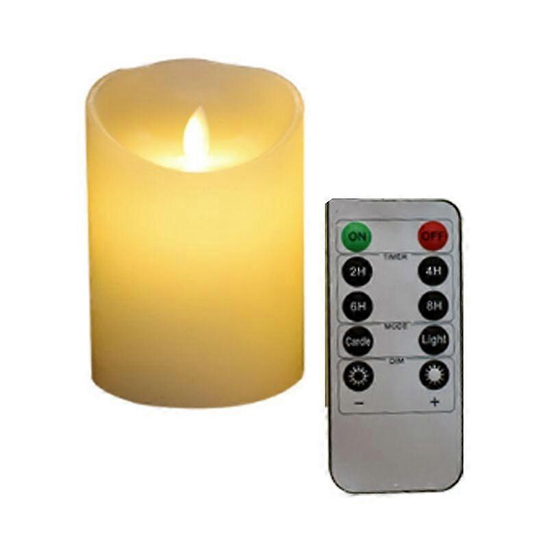 Flameless Candle, Realistic Flickering Flame, Real Gold Glass Wax Candle, Remote Control with Timer Function, Diameter 7.5 10cm