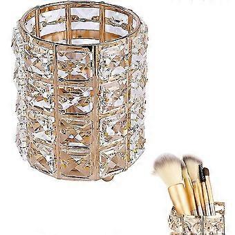 Crystal Makeup Brush Holder, gyllene Makeup Ögonbrynsborsthållare Organizer Pen