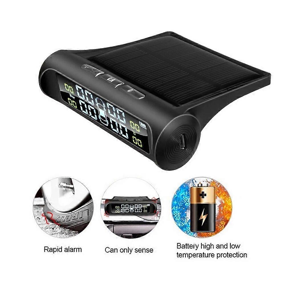 Car Tire Pressure Monitor Solar Tire Pressure Detection Monitor Intelligent Real Time Monitoring Car Tire Alarm Monitor Syste FN9U7143