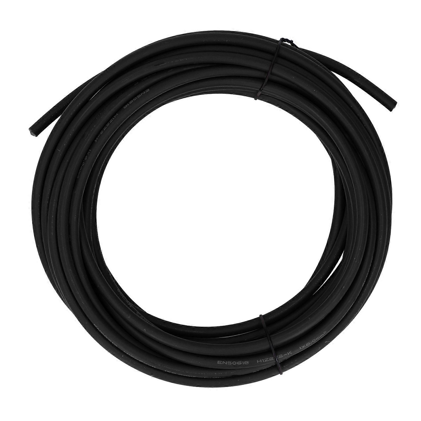 Solar Panel Wire 6mm2 Double Layer Insulation XLPE Tinned Copper PV Wire Solar Photovoltaic Extension Cable Black 20m/65.6ft