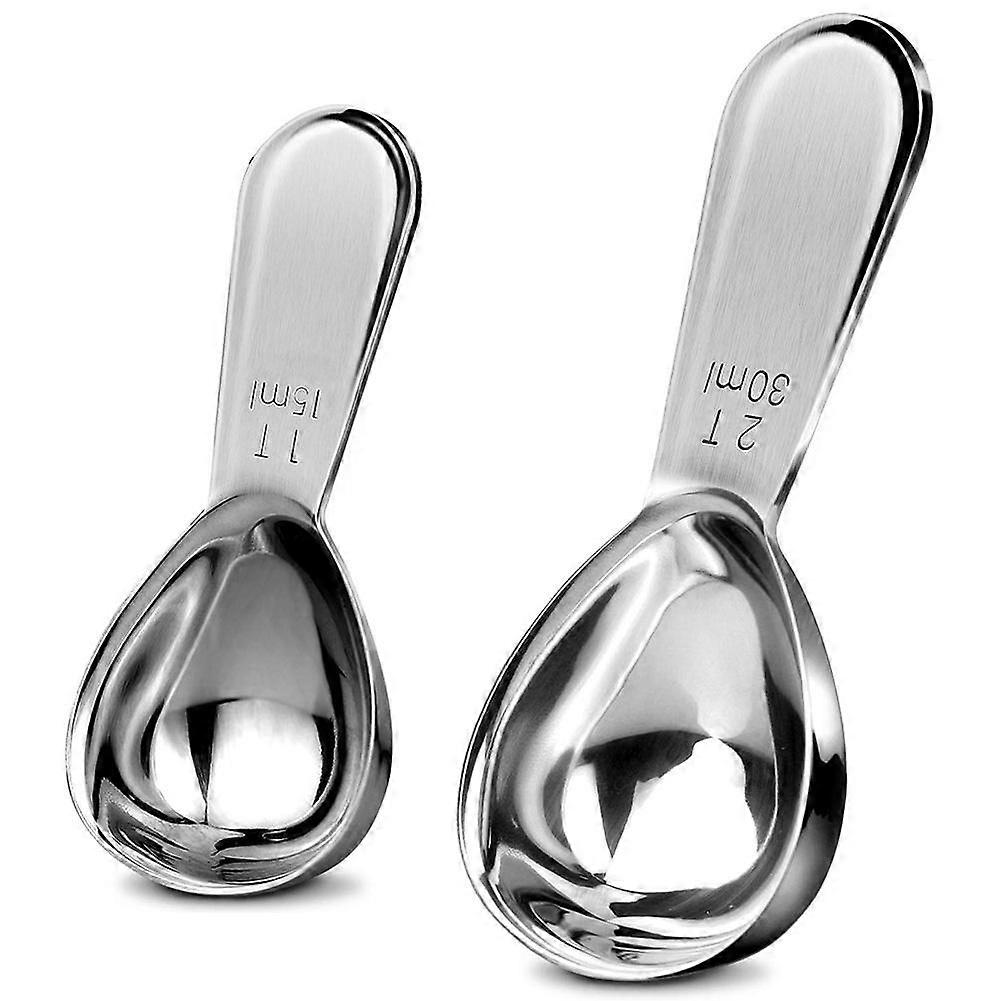2 Pack Stainless Steel Coffee Scoop Set (15Ml & 30Ml) Kitchen Exact Measuring Spoons for Coffee Bean, Tea, Sugar, Flour