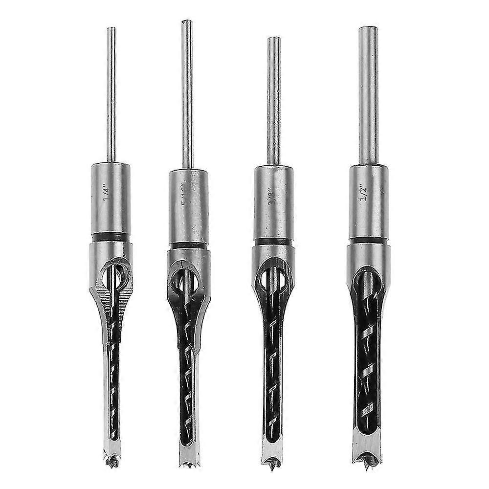 4-Pack Square Hole Drill Bit Sets, Square Hole Woodworking Drill Bits Square Hole Drill Bit Mortise Chisel