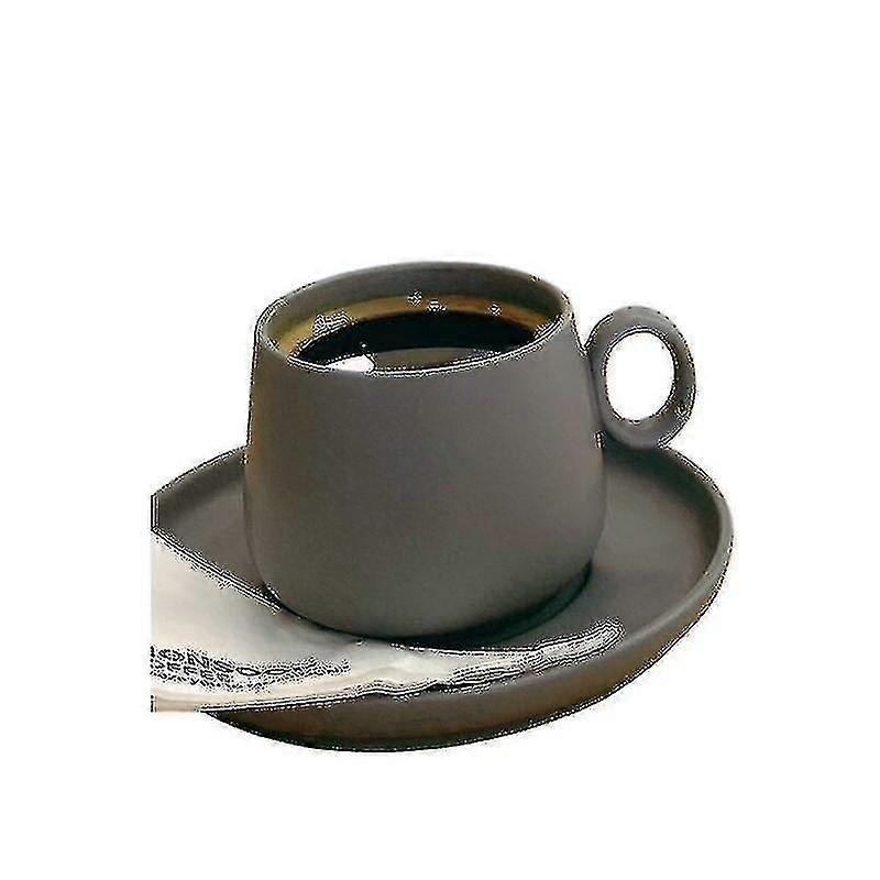 Matte Frosted Ceramic Coffee Cup And Saucer