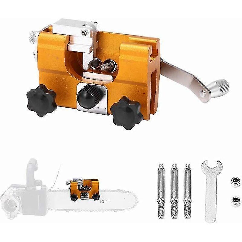 Chainsaw Chain Sharpener, Hand Crank Chainsaw Sharpener, Sharpener Grinding Device, Sharpening Tool for Lumberjack and Gardener Chainsaw