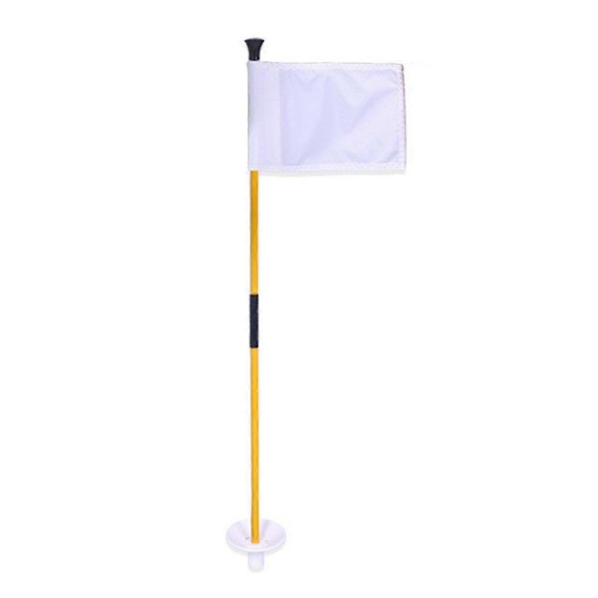 White Golf Green Flag, Two-Section Detachable Flagpole, Easy to Carry Green Target Flag Hole Cup