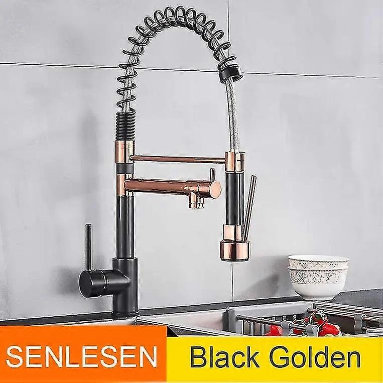 High qualitySenlesen Kitchen Spring Faucet W/pull Down Sprayer 360 Rotation Desk Mounted Single Handle Hot And Cold Water Mixer Sink Tap