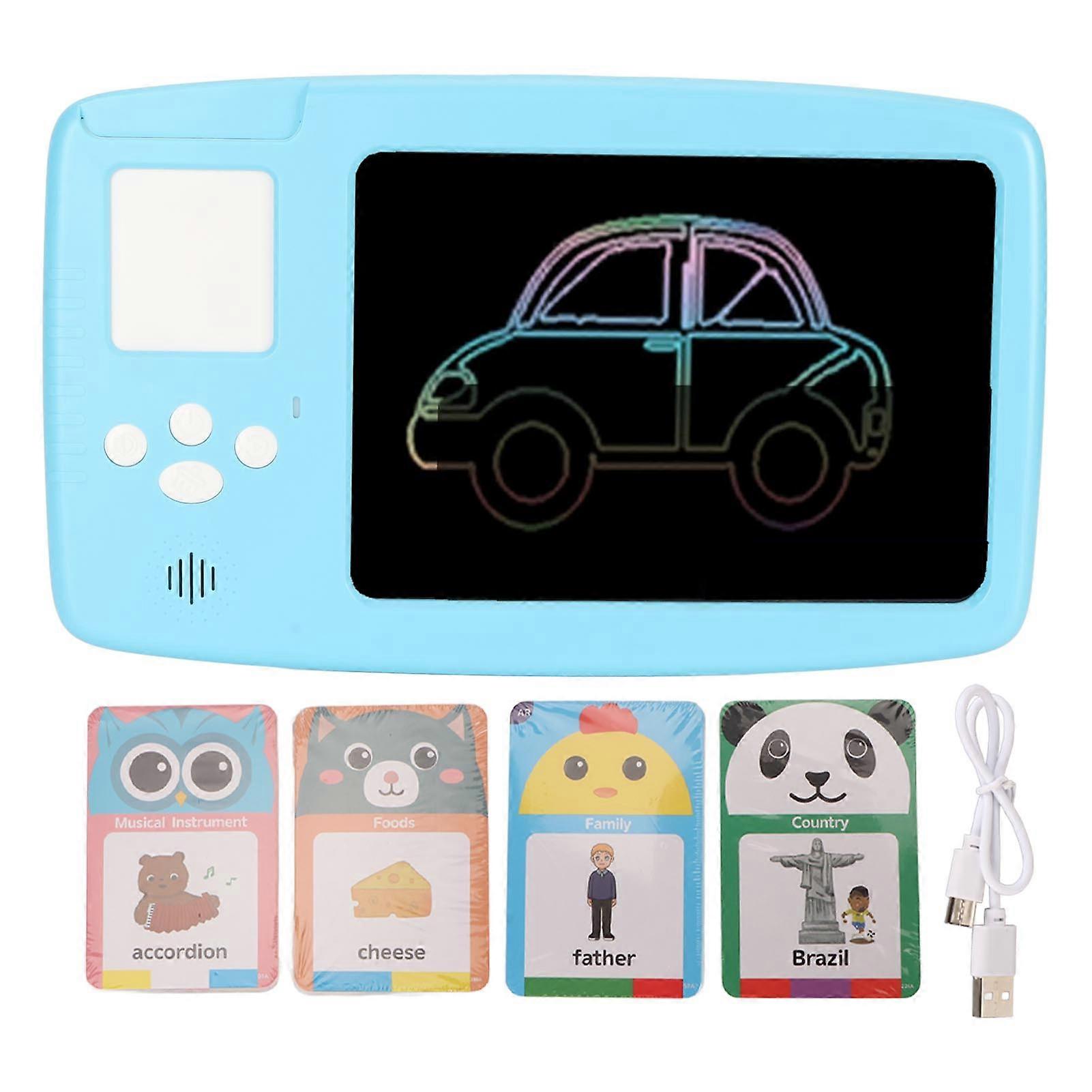 8.5 بوصة LCD الكتابة اللوحي الملونة لوحة رسومات الشعار المبتكرة التعليمية لوحة الرسم اللوحي مع مكبر صوت HiFi للأولاد والبنات حتى سن 3 سنوات الأزرق