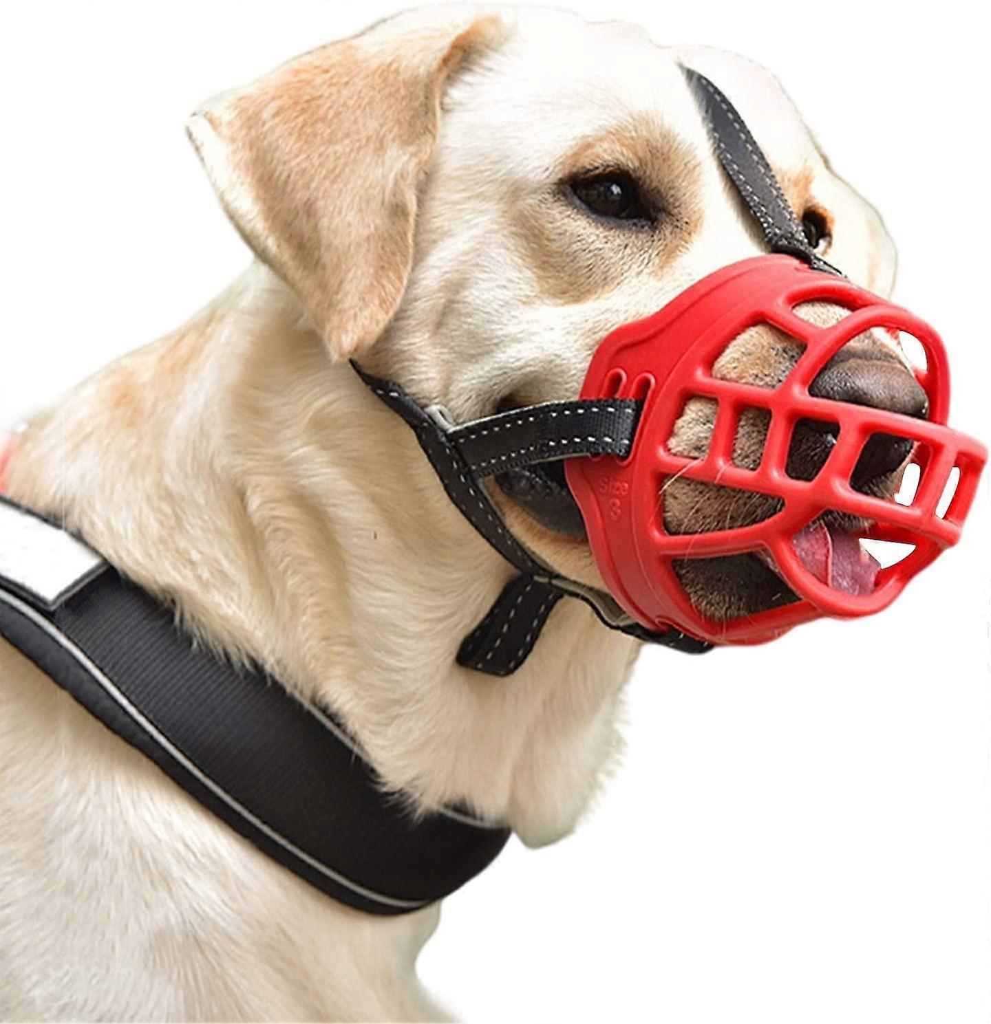 LMLMD Dog Muzzle, Soft Silicone Muzzle for Dogs, Adjustable Nylon Buckle, Training Muzzle Prevents Barking, Biting and Chewing.