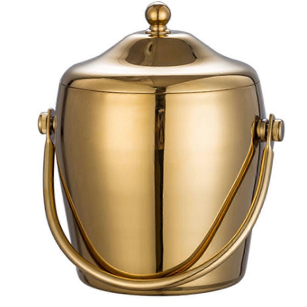KTV Bar Utensils Ice Bucket, Double Layers Stainless Steel Ice Bucket,Champagne Bucket, Wine Beer I