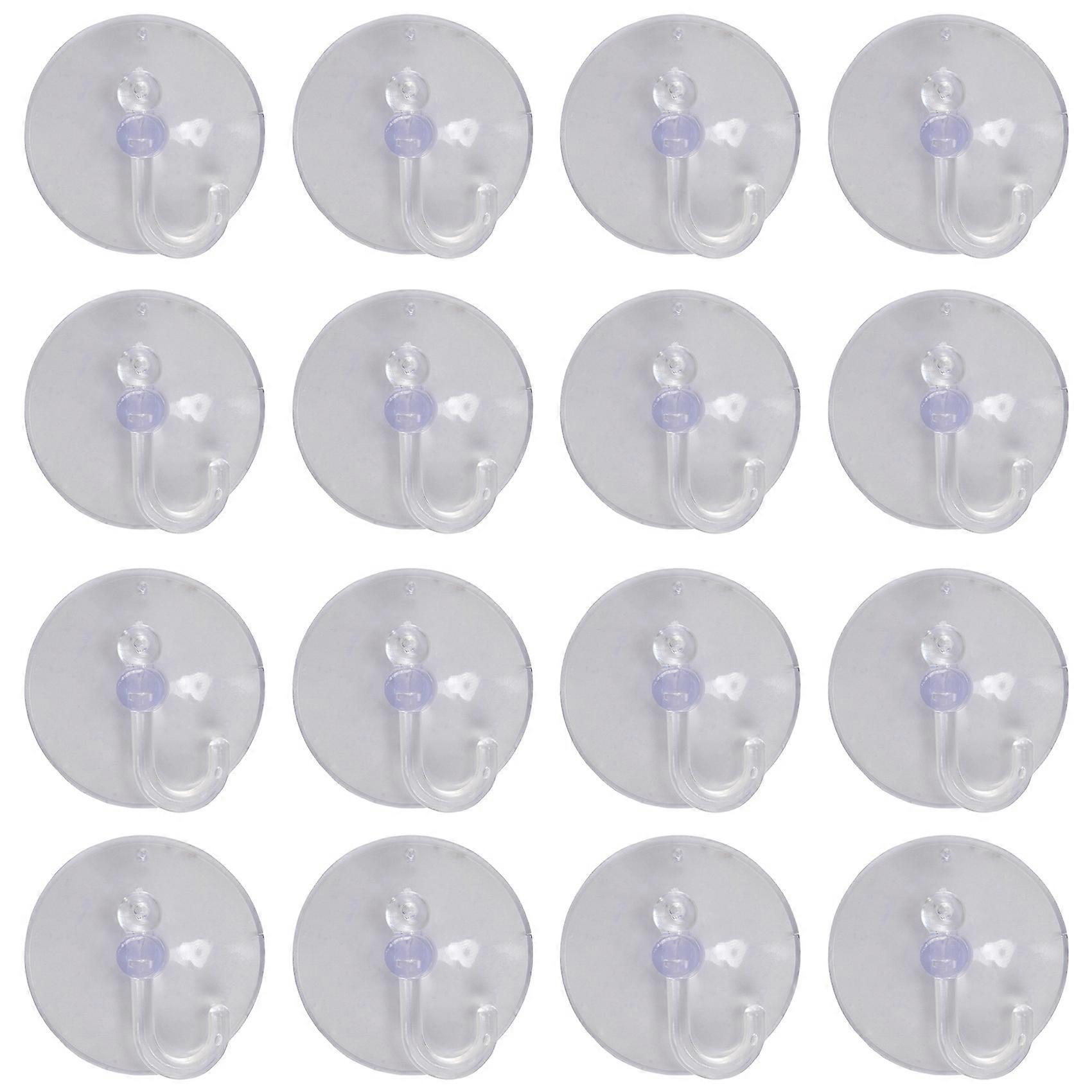 20 X Suction Cups Clear Plastic Cups with Metal Hooks Window Decoration Cabinet Sucker Perfect for