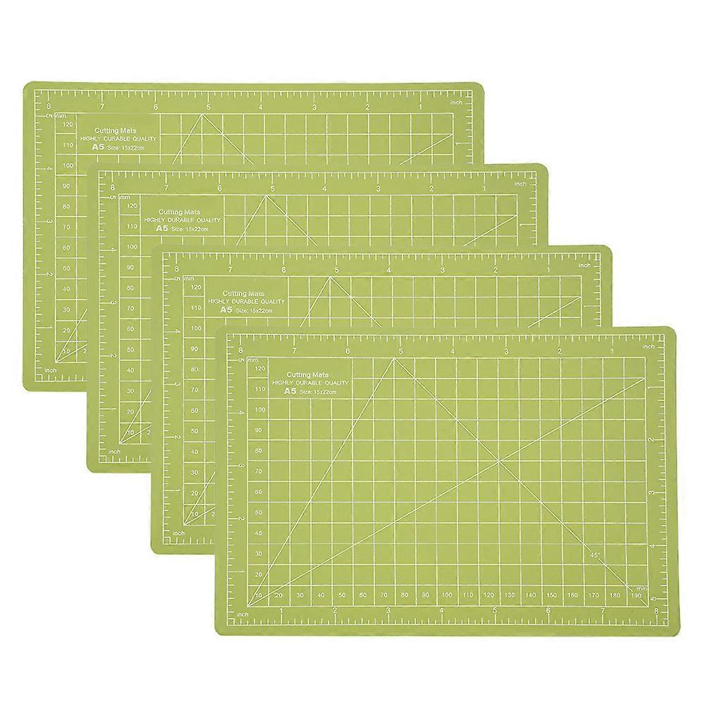 4 Pcs Tapis De Découpe A5 Vert Modèle Coupé Tampon Papier Tampon En Caoutchouc Gravure Échelle Conseil