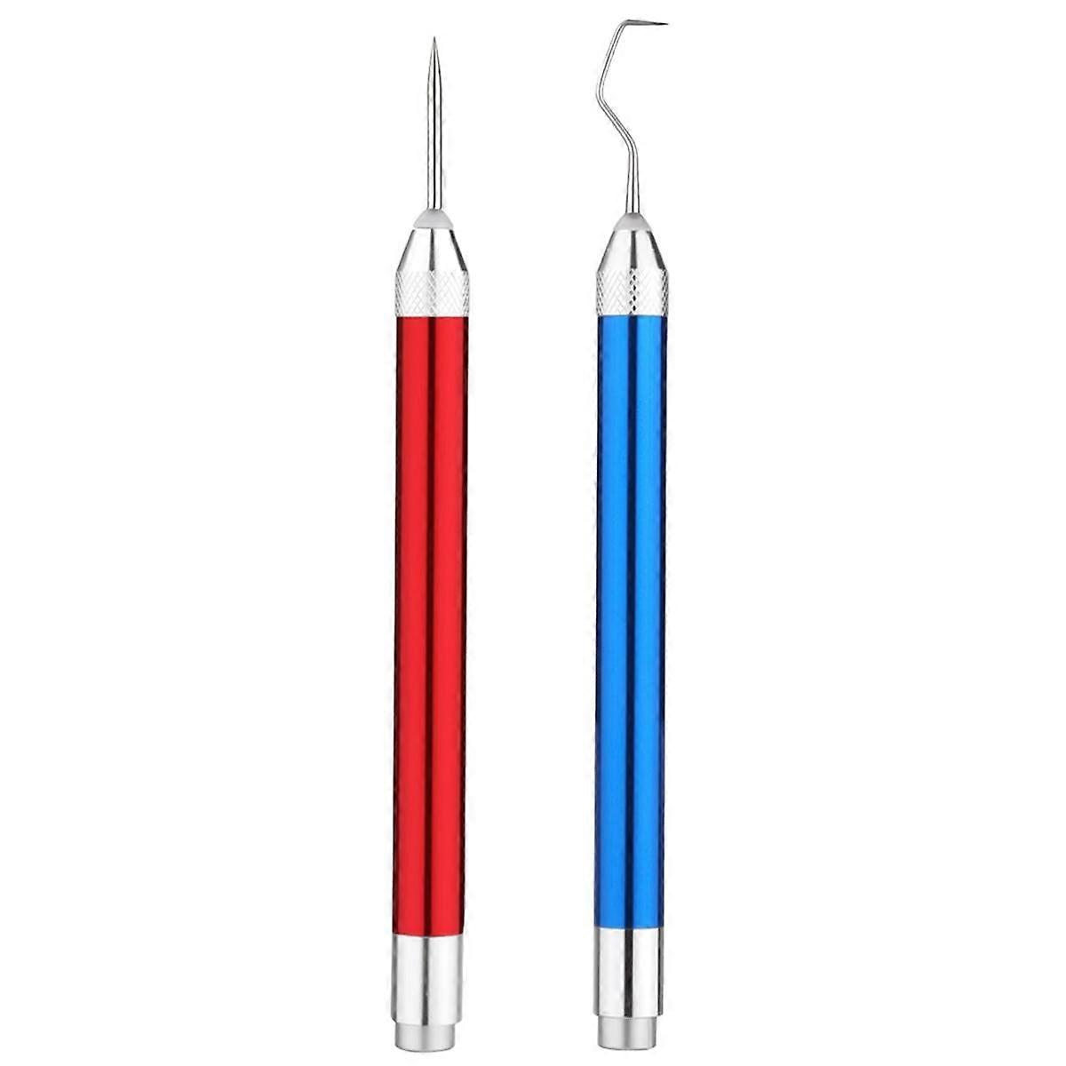 2Pcs LED Weeding Tools for Vinyl, Vinyl Weeding Tool with 2 Different Hooks Lighted Weeding Tool Cr