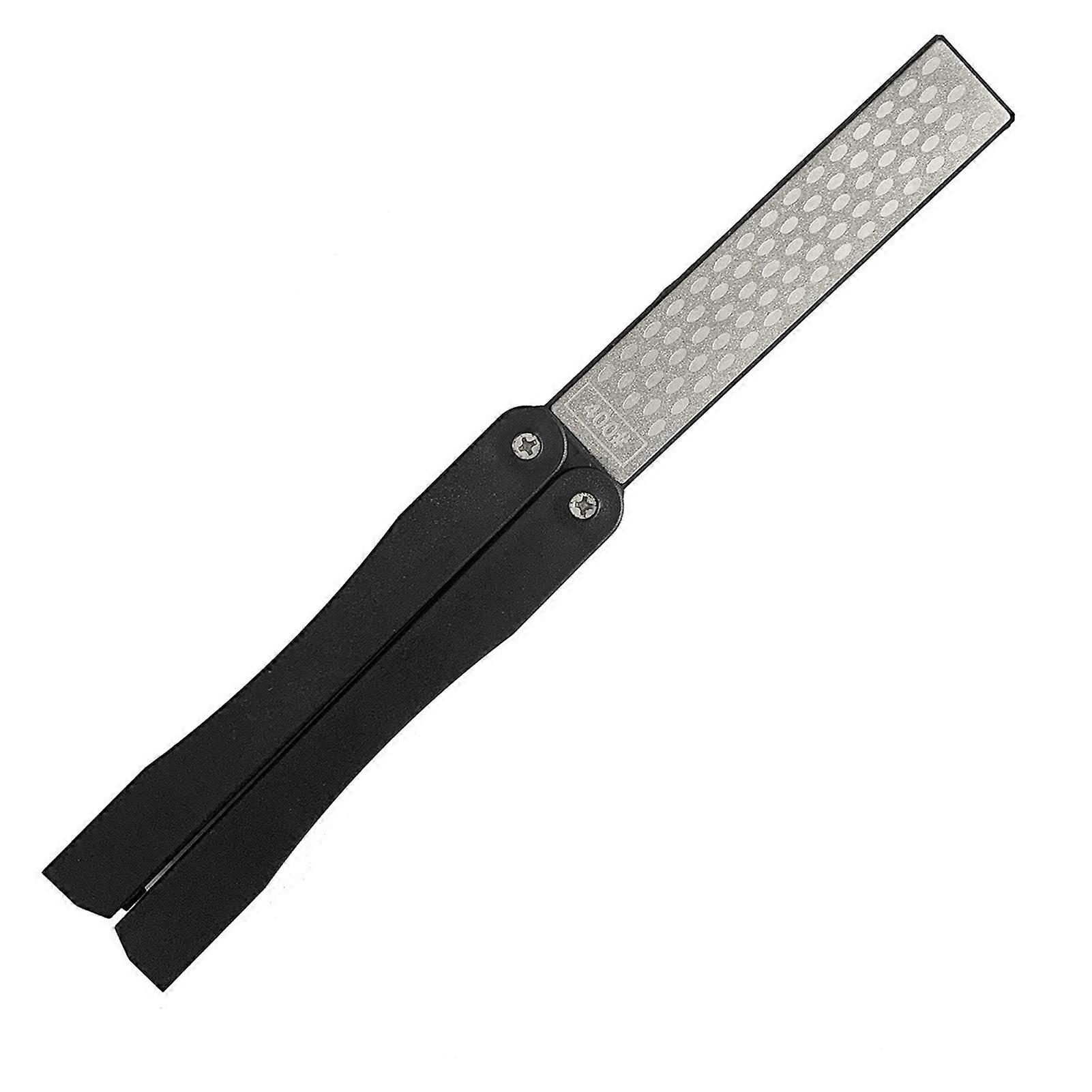 Outdoor Camping Cutter Sharpener Double-sided Diamond Sharpening Stone Multifunctional Manual Grinder for Scissors Fishing Hook Garden Tool Blade Shea
