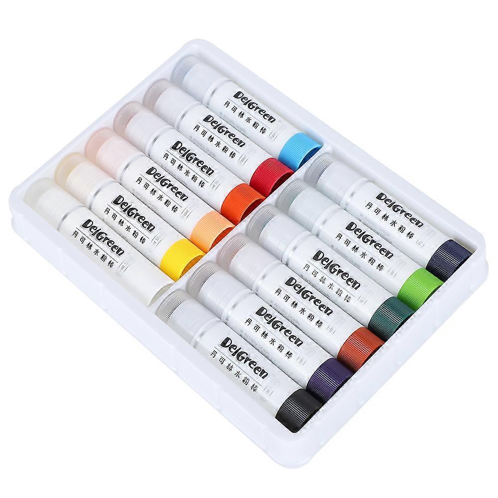 12Pcs Gouache Paint Sticks Children's Rotating Crayons Washable Colorful Heavy Color Stick