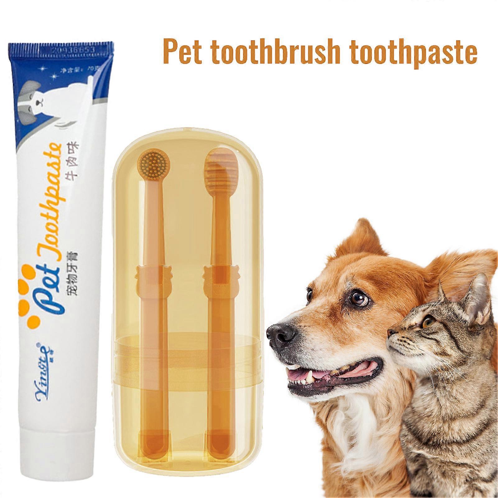 Pet Dog Toothbrush Toothpaste Set Oral Repair Sensitive Teeth Friendly Toothpaste for Eliminating Pet Bad Breath