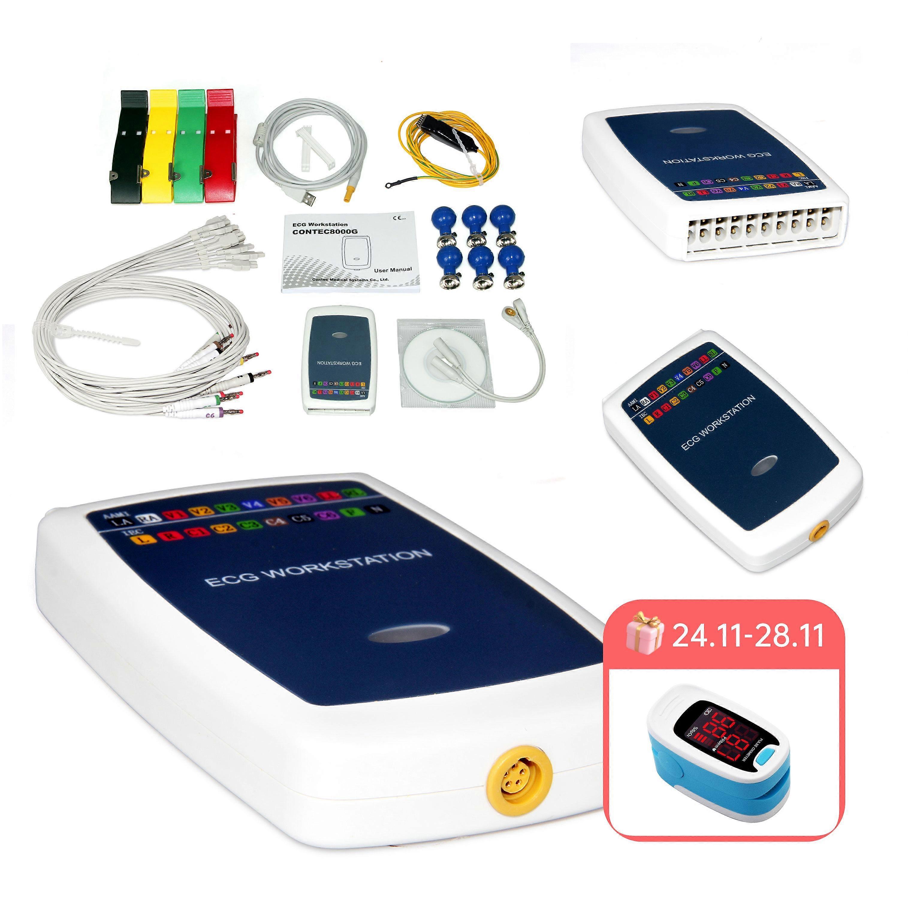 Handheld ECG Workstation EKG System CONTEC 12-lead Resting Software Base EKG Machine CONTEC8000G