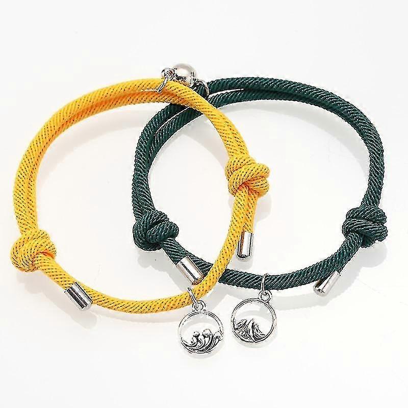 Attract Couples, Rope Weaving, Magnet Bracelets