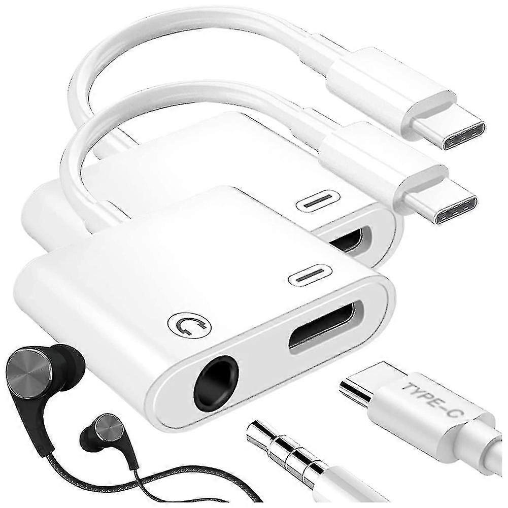 Usb C To 3.5mm Headphone And Charger Adapter,2 In 1 Compatible With Galaxy S22/s21/s20/s20+ Ultra,note 20/10,pi