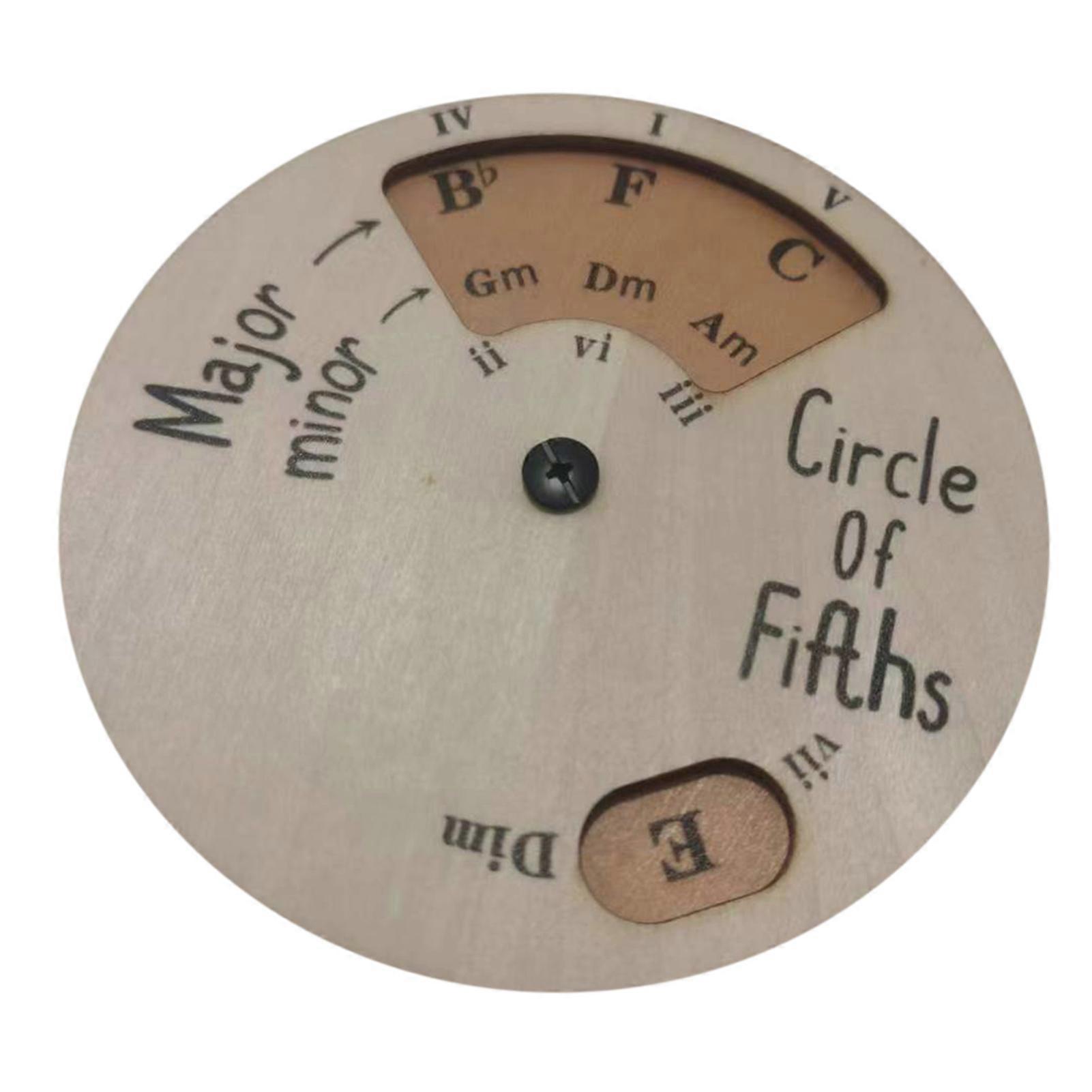 Wooden Melody Tool - Round Circle of Fifths Chord Wheel for Musicians, Ideal for Learning Notes, Chords, and Music Theory